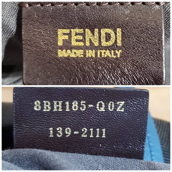 Authentic Fendi Pequin Canvas & Leather Roll Tote Brown, Black, Blue - Picture 4 of 10